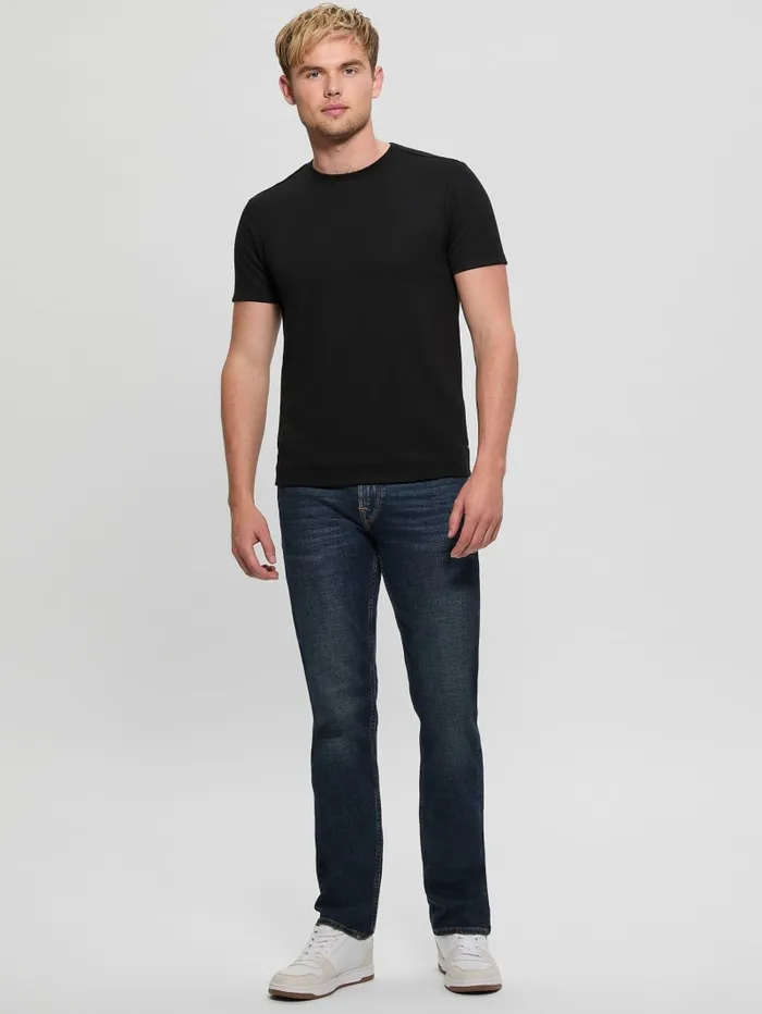 GUESS T Shirts and Tanks Textured Stripe Tee White 8211 Men