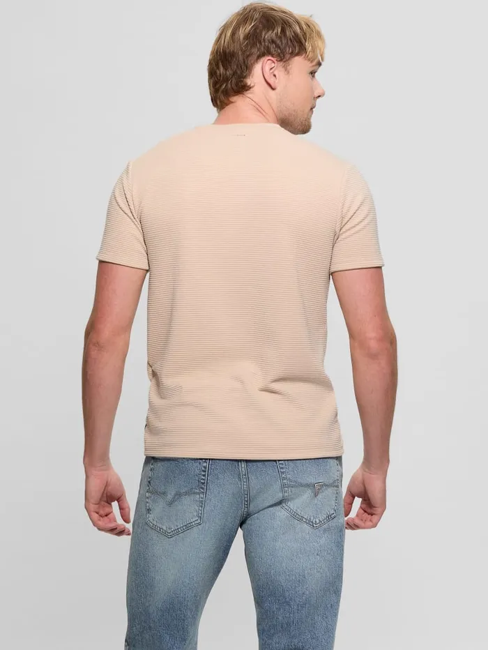 GUESS T Shirts and Tanks Textured Stripe Tee White 8211 Men