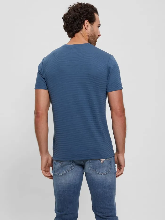 GUESS T Shirts and Tanks Textured Stripe Tee White 8211 Men