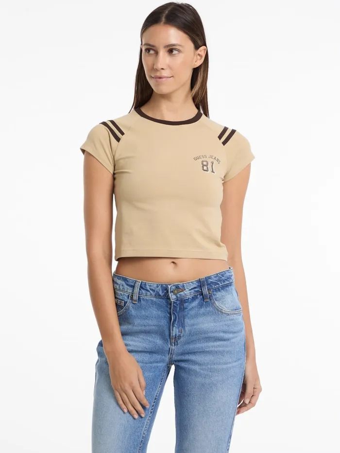 GUESS Tops and Tees Eco Raglan 81 Tee Beige 8211 Women