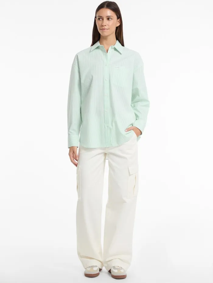 GUESS Tops and Tees Eco Striped ColorBlock Shirt Green 8211 Women
