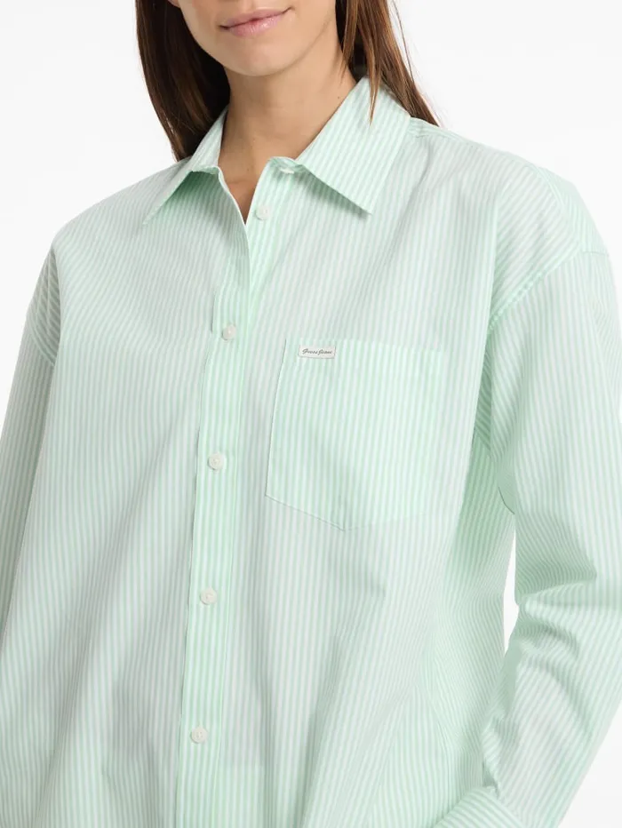 GUESS Tops and Tees Eco Striped ColorBlock Shirt Green 8211 Women