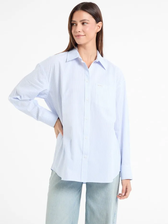 GUESS Tops and Tees Eco Striped ColorBlock Shirt Green 8211 Women