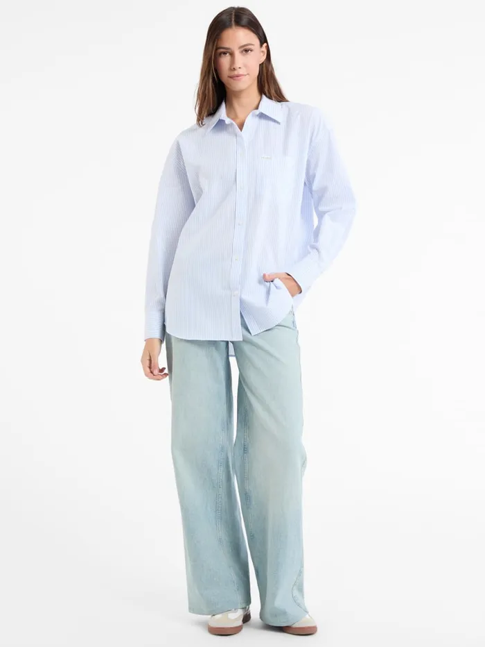 GUESS Tops and Tees Eco Striped ColorBlock Shirt Green 8211 Women