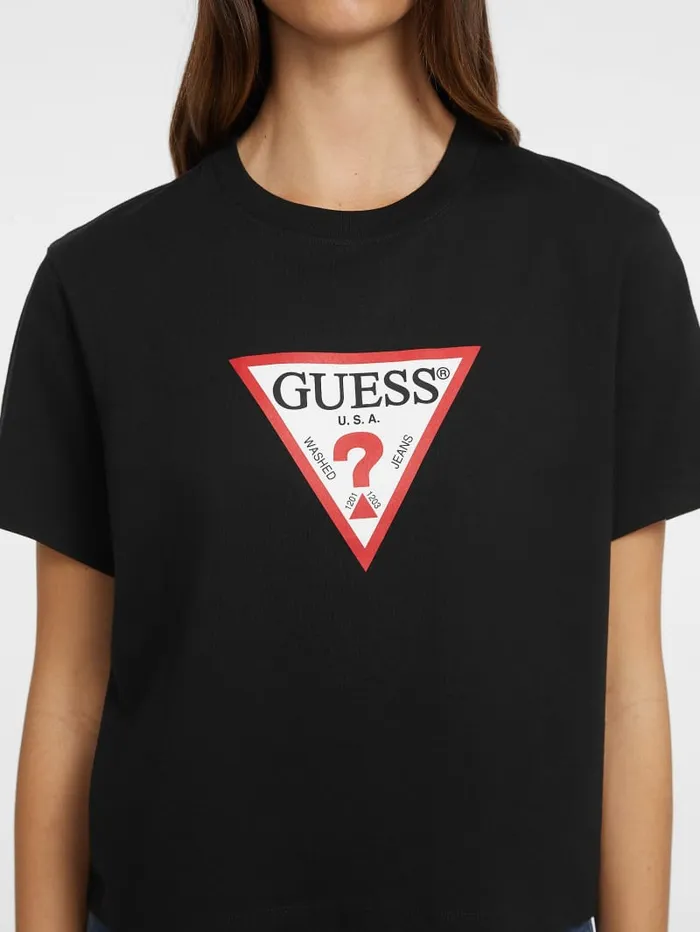 GUESS Tops Boxy Iconic Tee Black 8211 Women