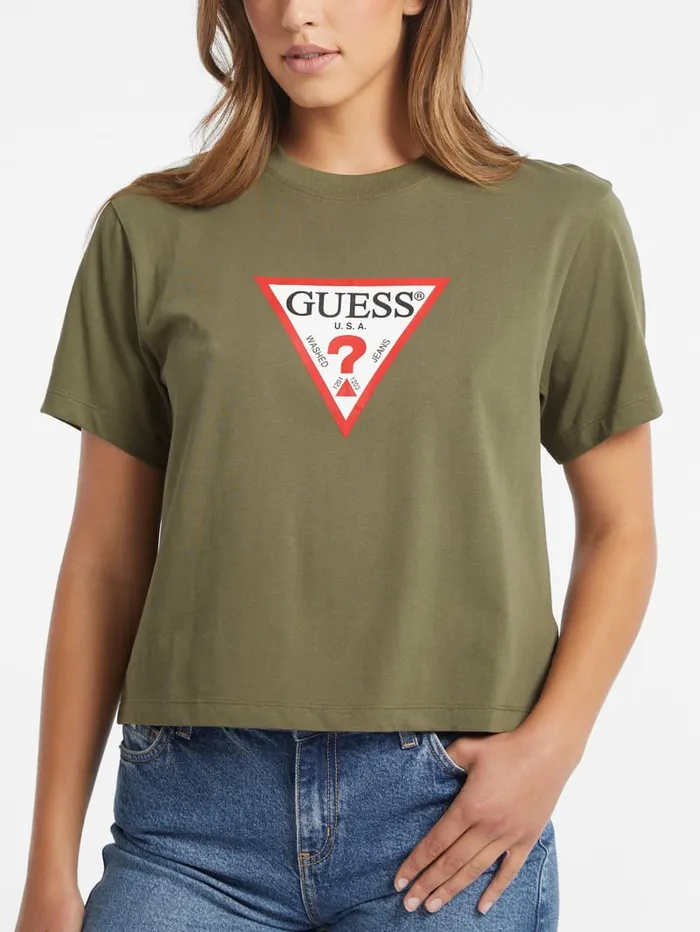GUESS Tops Boxy Iconic Tee Black 8211 Women