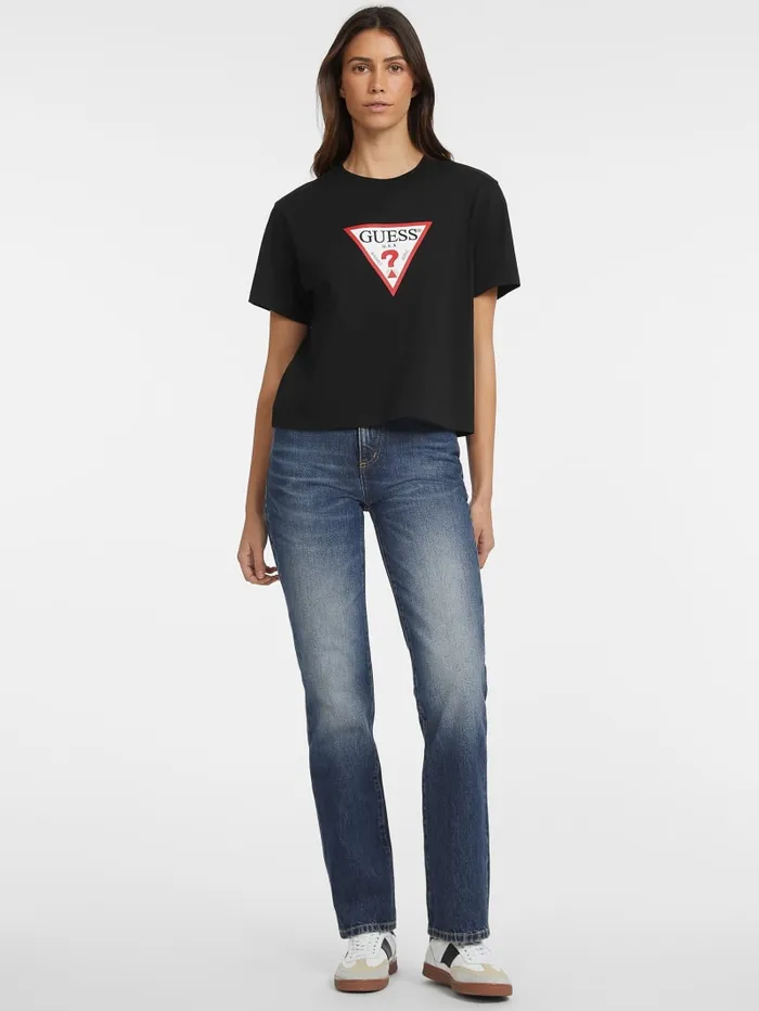 GUESS Tops Boxy Iconic Tee Black 8211 Women