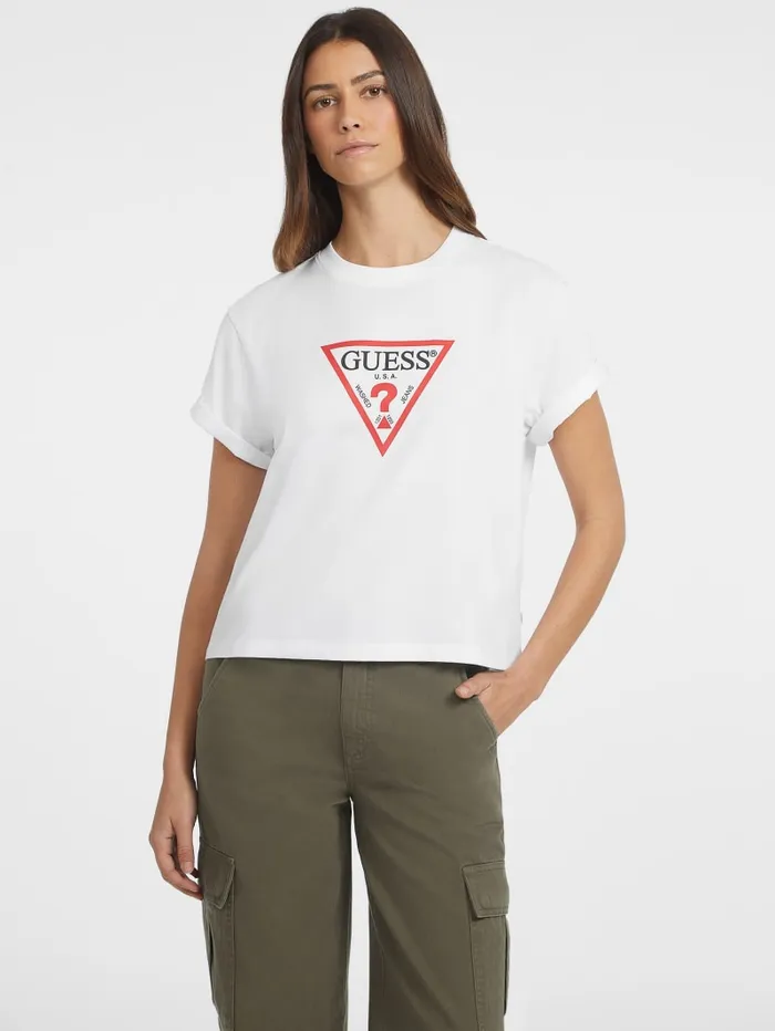 GUESS Tops Boxy Iconic Tee Black 8211 Women