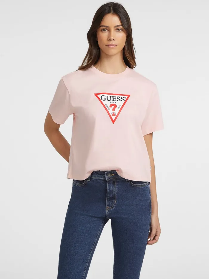 GUESS Tops Boxy Iconic Tee Black 8211 Women