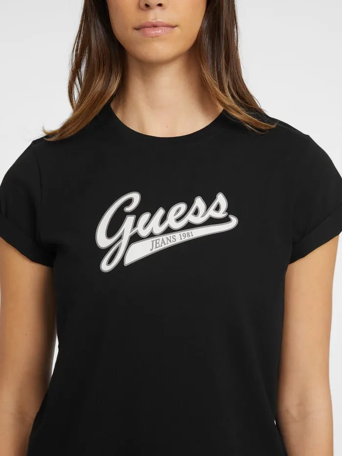 GUESS Tops Classic Script Logo Tee Black 8211 Women