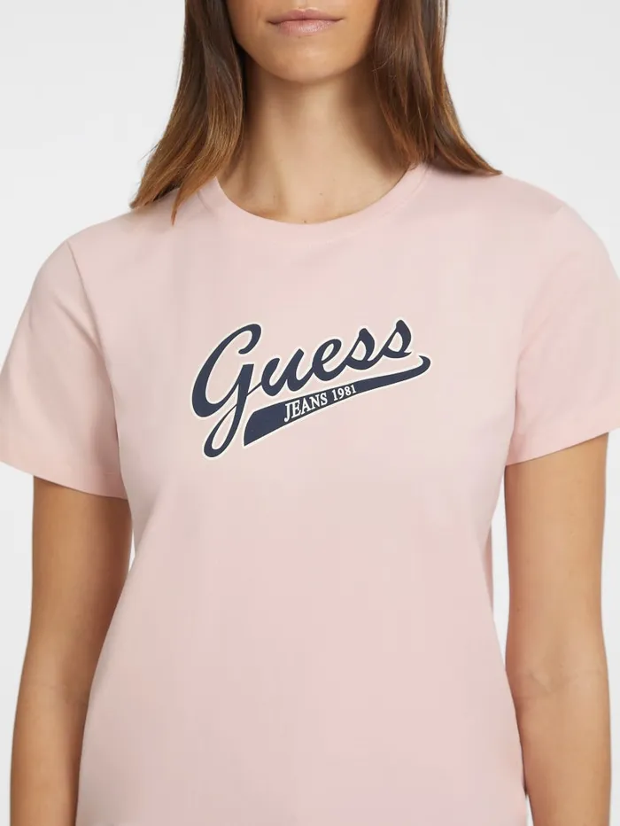 GUESS Tops Classic Script Logo Tee Black 8211 Women