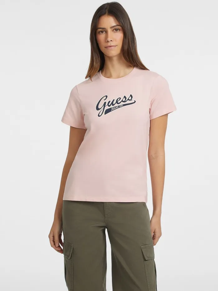 GUESS Tops Classic Script Logo Tee Black 8211 Women