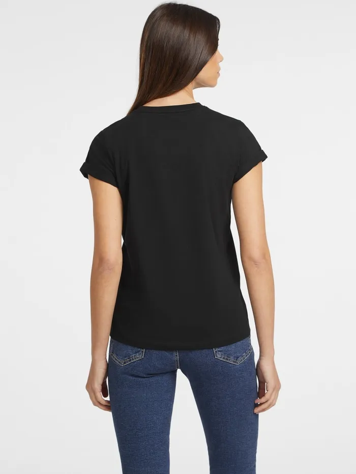 GUESS Tops Classic Script Logo Tee Black 8211 Women