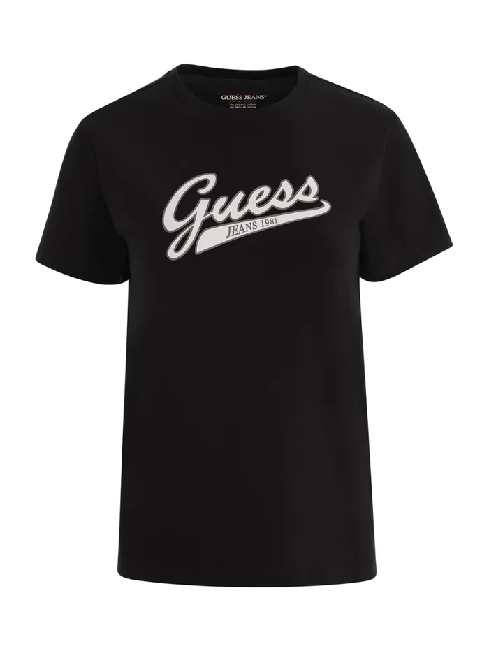 GUESS Tops Classic Script Logo Tee Black 8211 Women