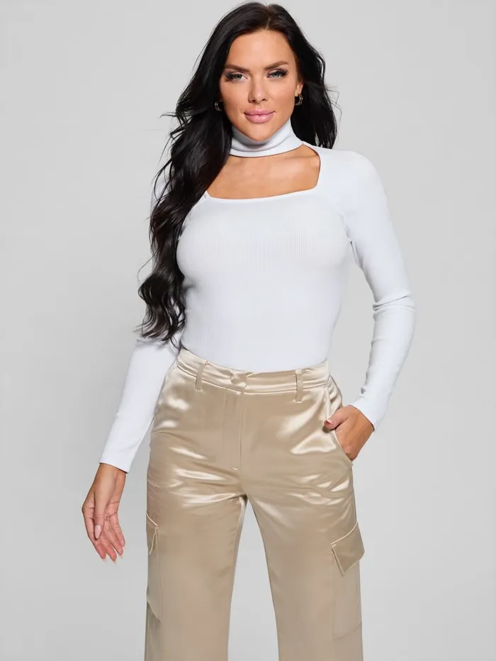 GUESS Tops Cutout Ribbed Top White 8211 Women