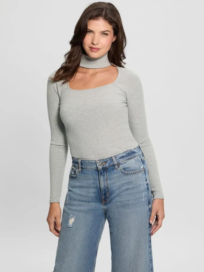 GUESS Tops Cutout Ribbed Top White 8211 Women