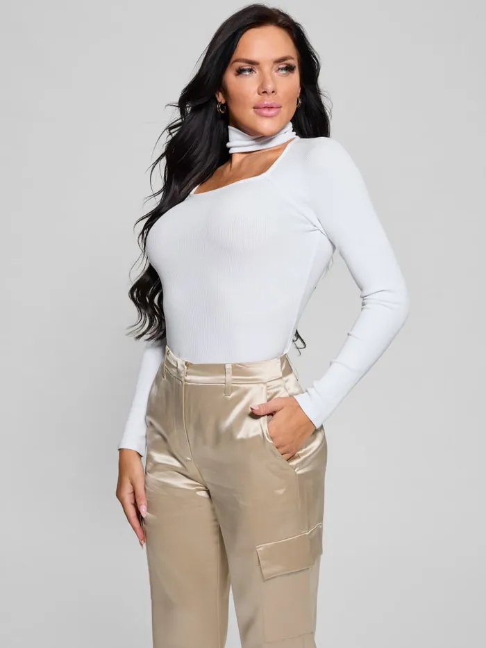 GUESS Tops Cutout Ribbed Top White 8211 Women