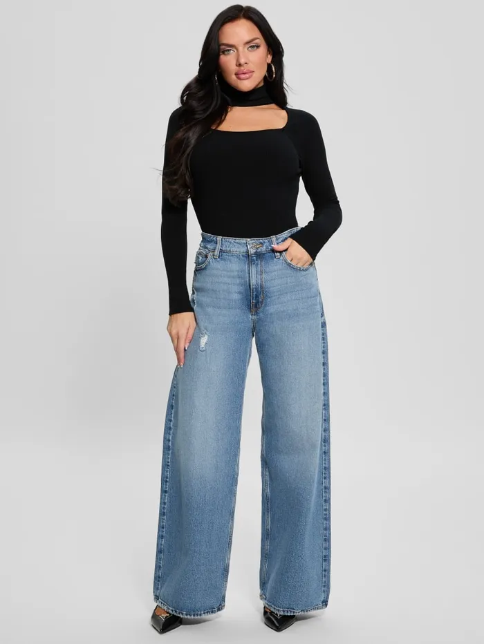 GUESS Tops Cutout Ribbed Top White 8211 Women