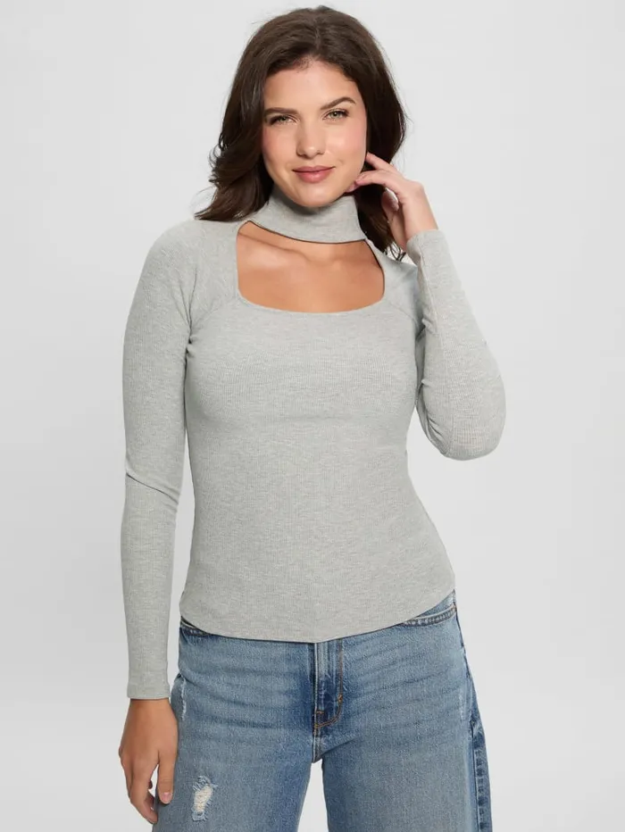 GUESS Tops Cutout Ribbed Top White 8211 Women