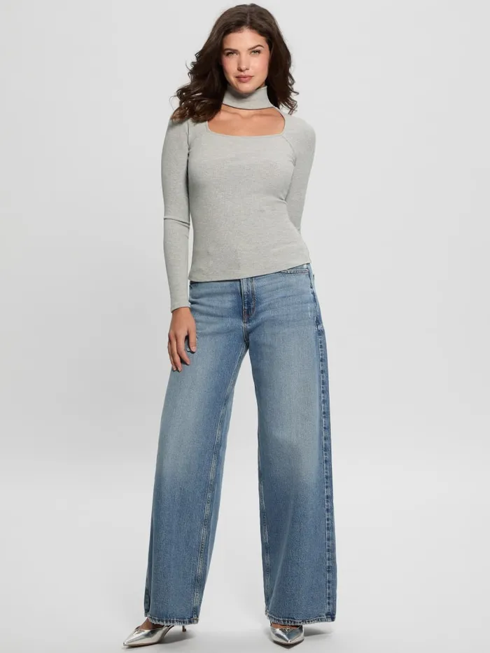 GUESS Tops Cutout Ribbed Top White 8211 Women
