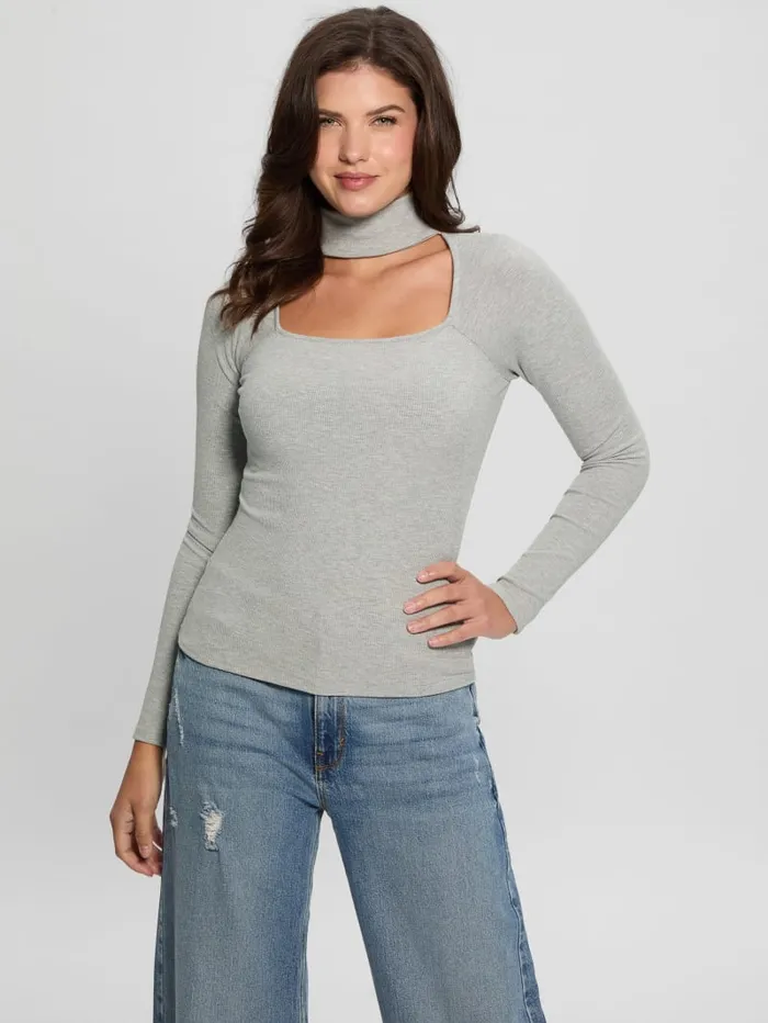 GUESS Tops Cutout Ribbed Top White 8211 Women
