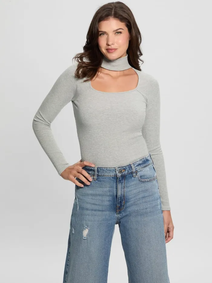 GUESS Tops Cutout Ribbed Top White 8211 Women