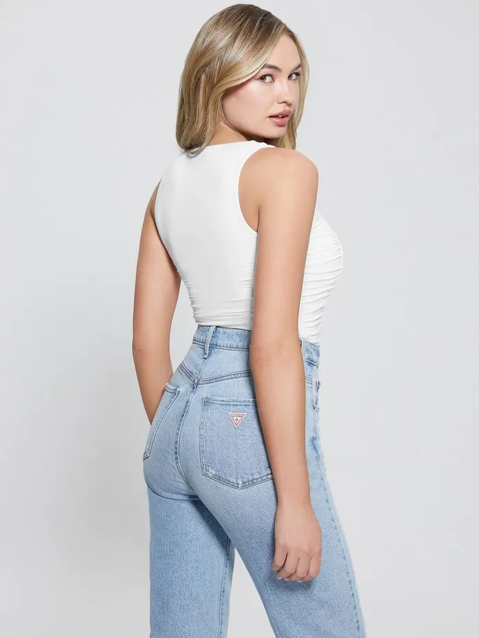 GUESS Tops Eco Adrianna Shirred Tank Top White 8211 Women