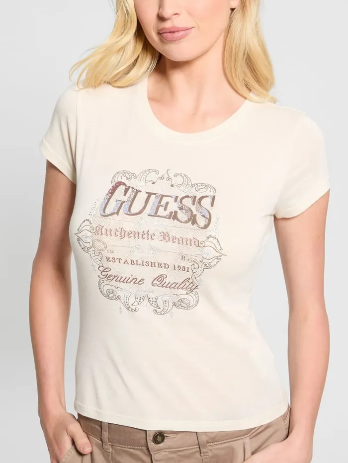 GUESS Tops Eco Genuine Tee Beige 8211 Women