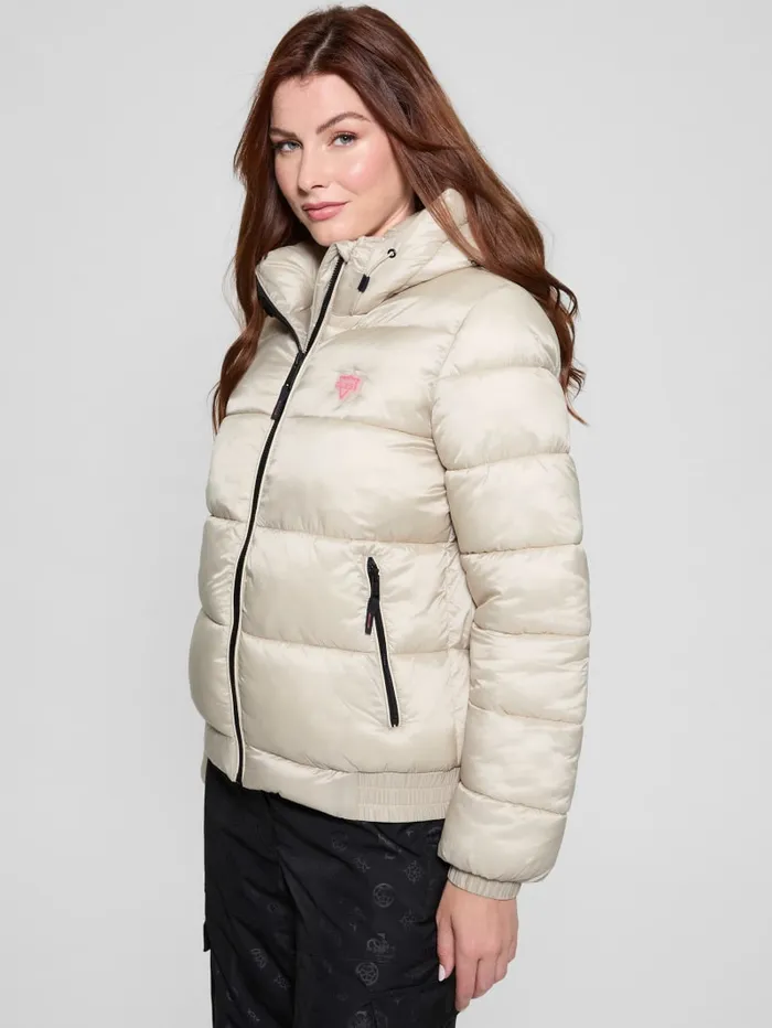 GUESS Tops Eco Puffer Jacket Beige 8211 Women