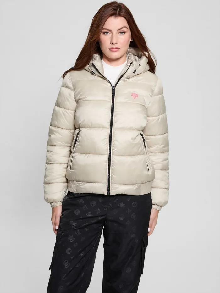 GUESS Tops Eco Puffer Jacket Beige 8211 Women