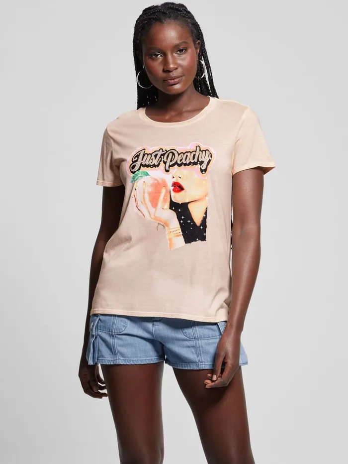 GUESS Tops Just Peachy Easy Tee Pink 8211 Women