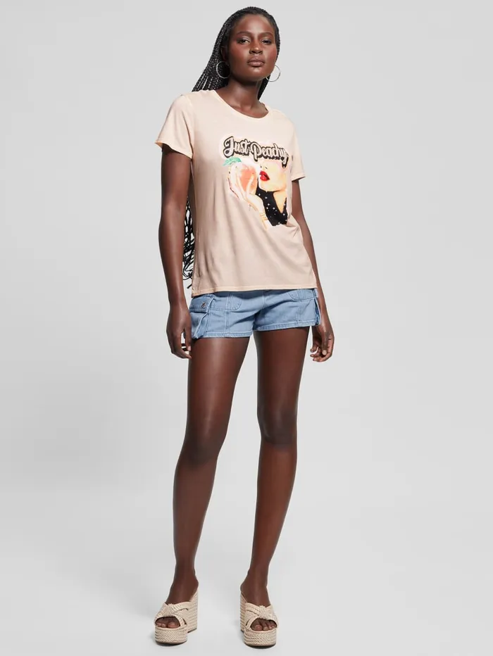 GUESS Tops Just Peachy Easy Tee Pink 8211 Women