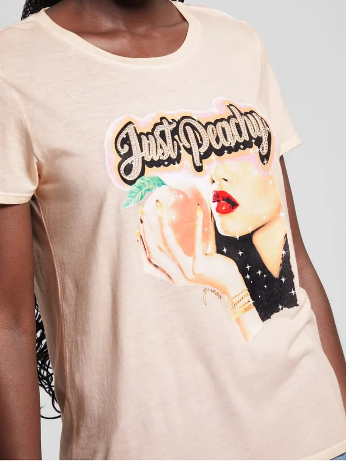 GUESS Tops Just Peachy Easy Tee Pink 8211 Women