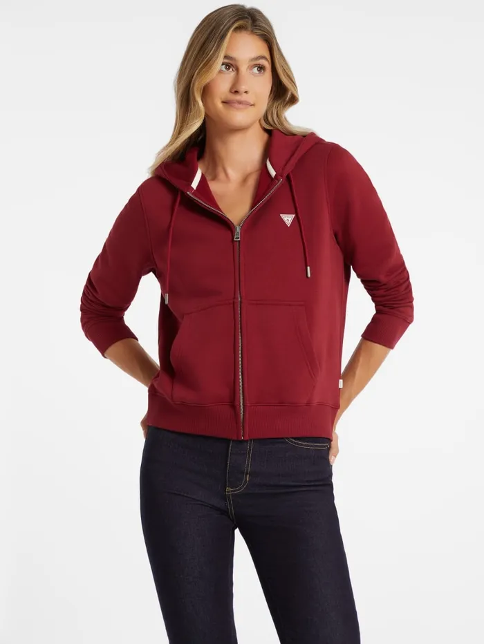GUESS Tops Mini Patch ZipUp Sweatshirt Pink 8211 Women