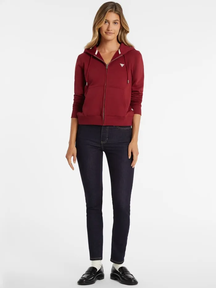 GUESS Tops Mini Patch ZipUp Sweatshirt Pink 8211 Women