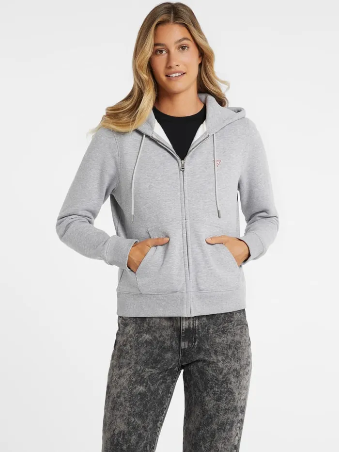GUESS Tops Mini Patch ZipUp Sweatshirt Pink 8211 Women