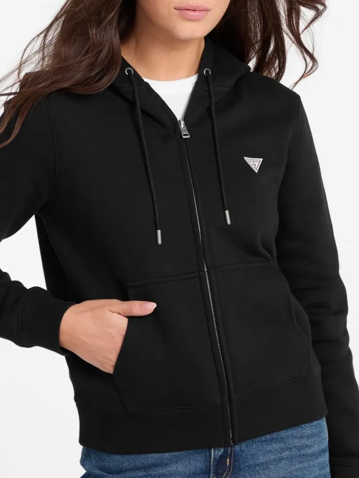 GUESS Tops Mini Patch ZipUp Sweatshirt Pink 8211 Women