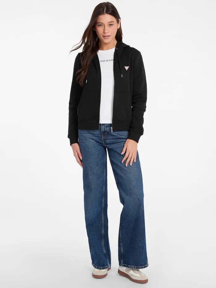 GUESS Tops Mini Patch ZipUp Sweatshirt Pink 8211 Women