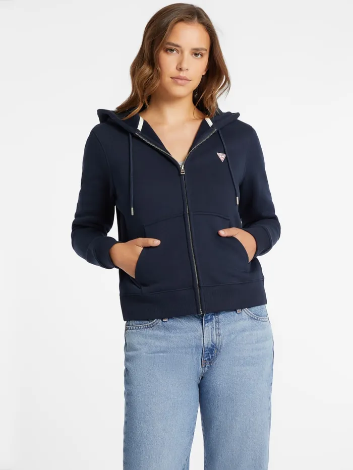 GUESS Tops Mini Patch ZipUp Sweatshirt Pink 8211 Women