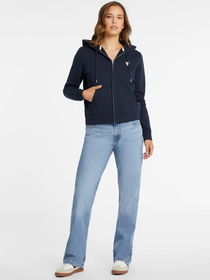 GUESS Tops Mini Patch ZipUp Sweatshirt Pink 8211 Women