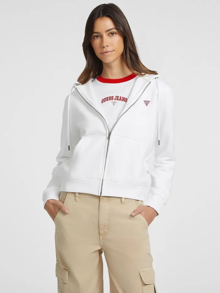GUESS Tops Mini Patch ZipUp Sweatshirt Pink 8211 Women