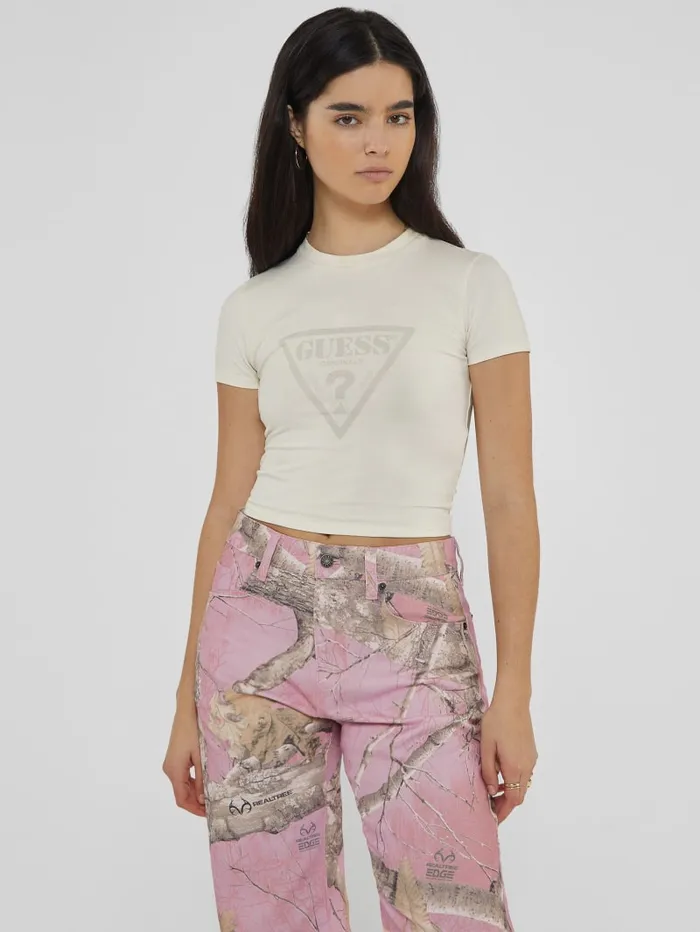 GUESS Tops Originals Vintage Triangle Baby Tee White 8211 Women