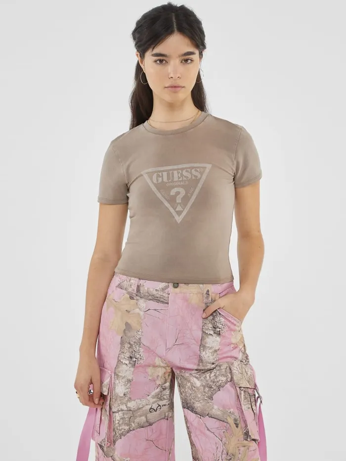 GUESS Tops Originals Vintage Triangle Baby Tee White 8211 Women
