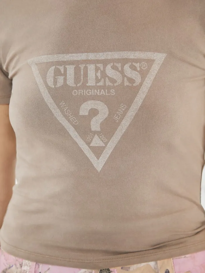 GUESS Tops Originals Vintage Triangle Baby Tee White 8211 Women