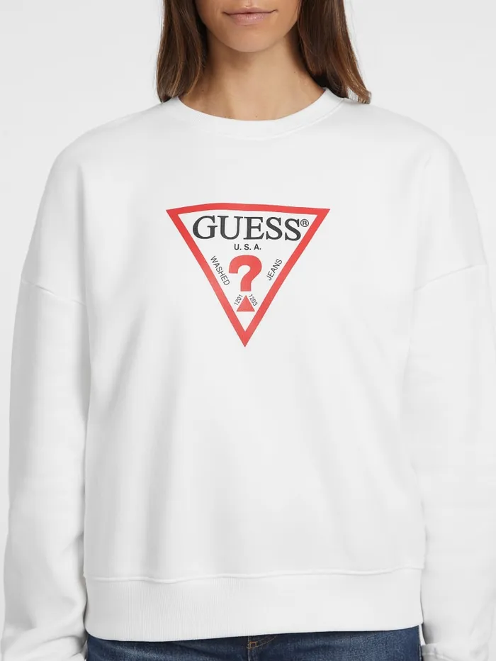 GUESS Tops Oversized Iconic Sweatshirt Beige 8211 Women