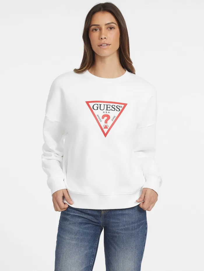 GUESS Tops Oversized Iconic Sweatshirt Beige 8211 Women
