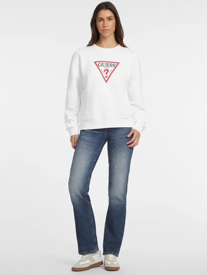 GUESS Tops Oversized Iconic Sweatshirt Beige 8211 Women
