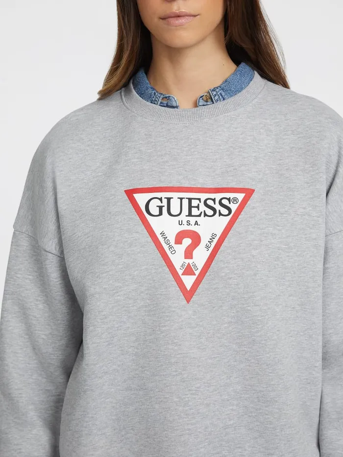 GUESS Tops Oversized Iconic Sweatshirt Beige 8211 Women
