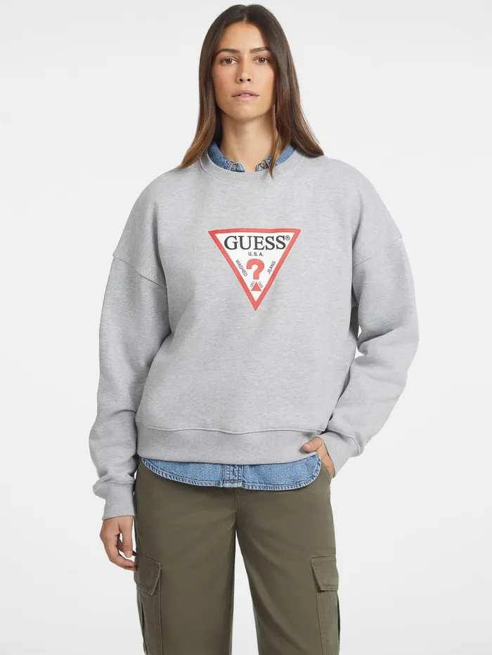 GUESS Tops Oversized Iconic Sweatshirt Beige 8211 Women