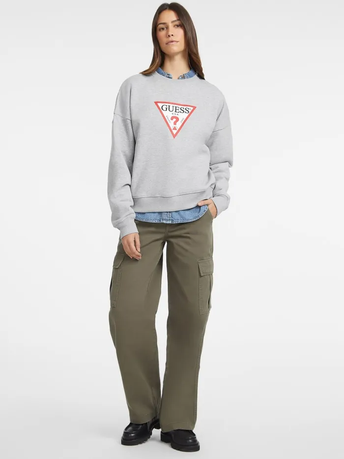 GUESS Tops Oversized Iconic Sweatshirt Beige 8211 Women